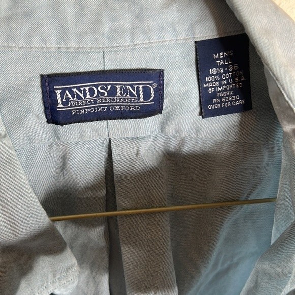Lands End - Cotton Blue Shirt - Men's Lot of 4 - 3: 18 1/2 -36 & 1: 18 1/2 - 37 - Picture 7 of 16